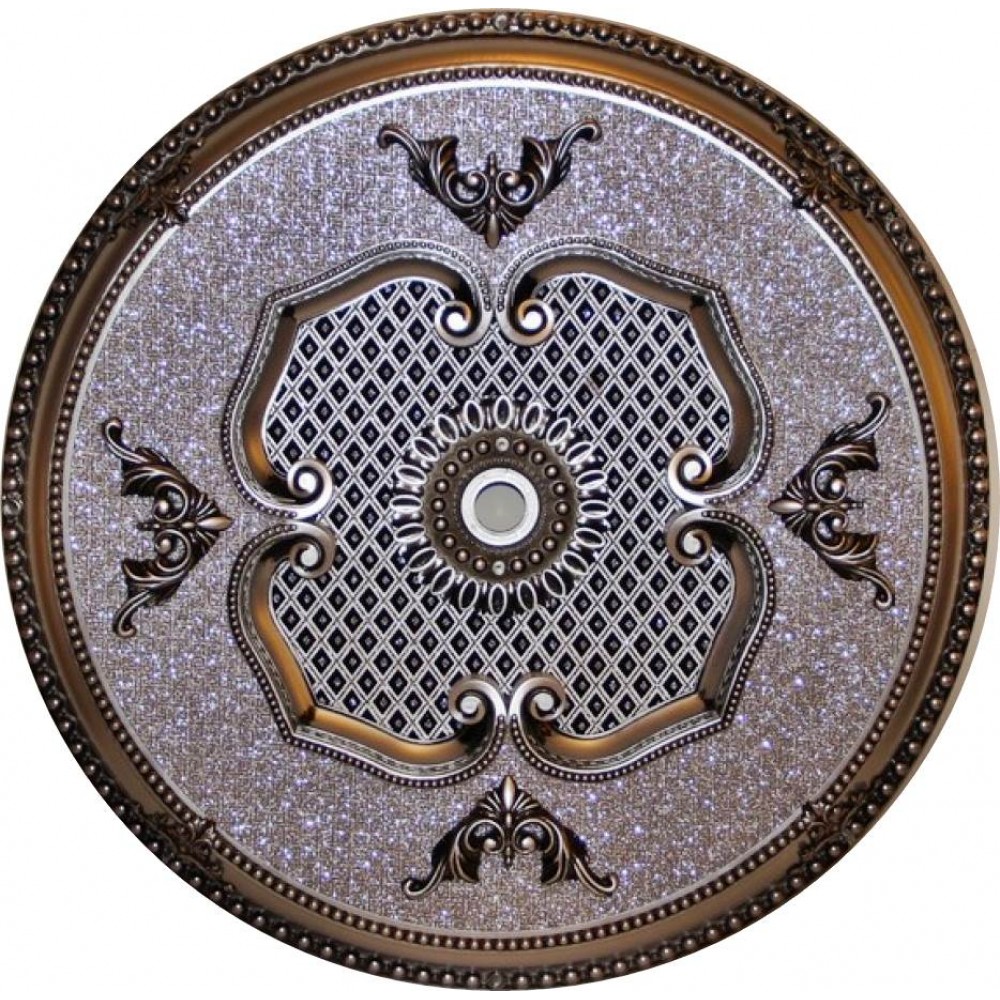 80 Cm Yuvarlak Osmanli Saray Tavan Sfa-420 Avize Gobegi Patina-Eskitme Gumus Varakli 3D